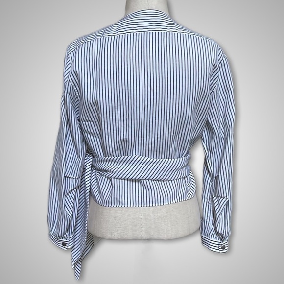 { rag & bone } - Prescot Striped Long-Sleeve Wrap Top - Picture 2 of 4